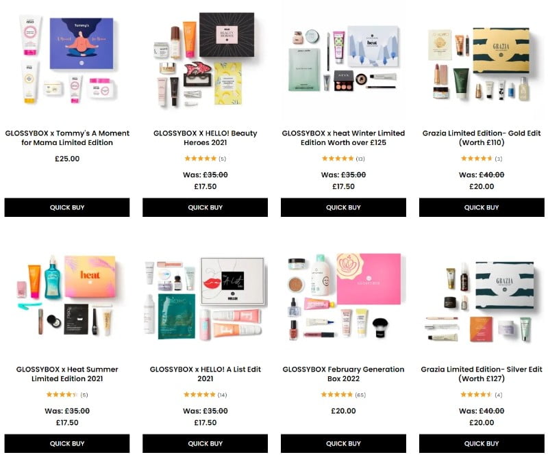 Up to 50% off on Glossybox Limited Edition Boxes