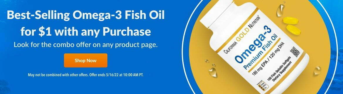 Omega-3 Fish Oil Just $1 USD with any purchase