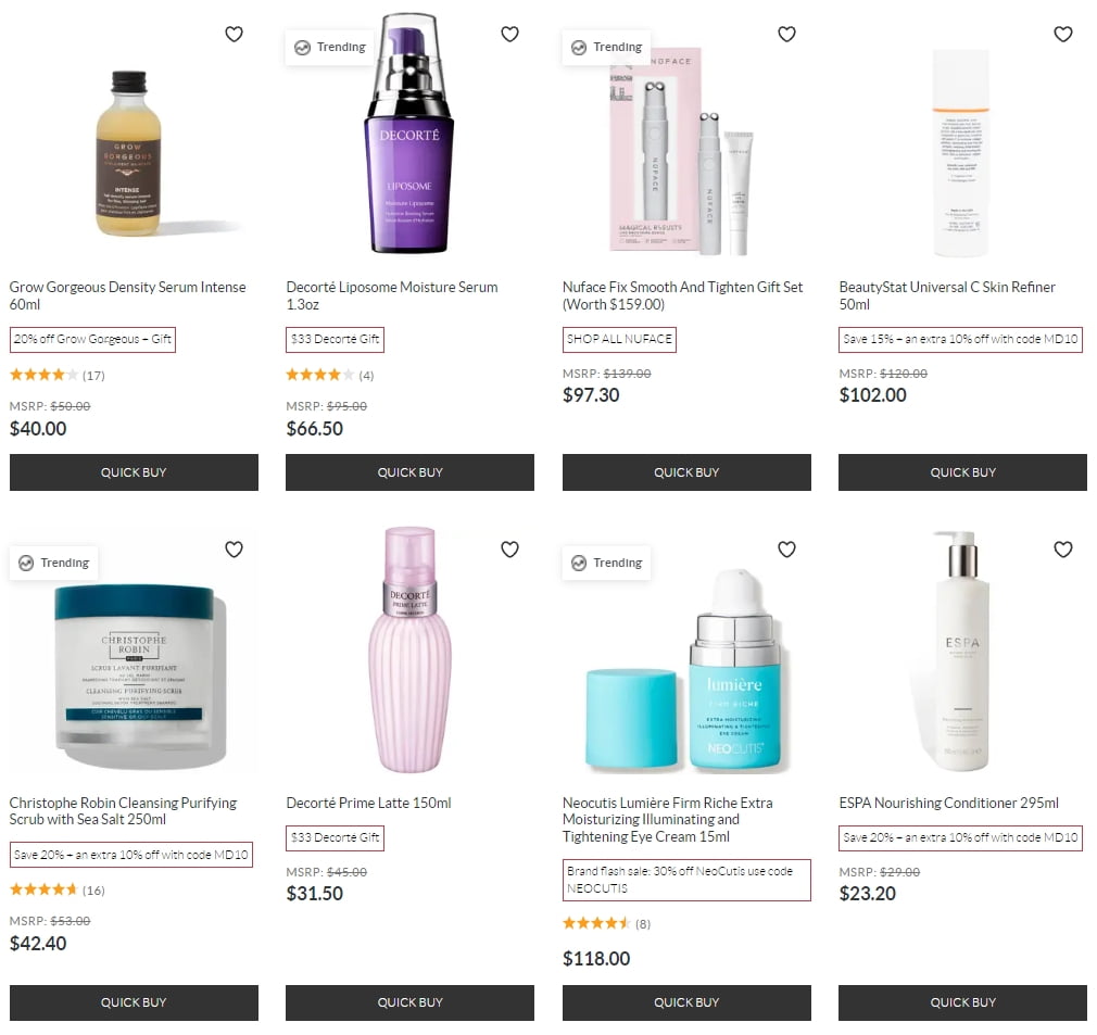 35% off on 35 select products at Skinstore