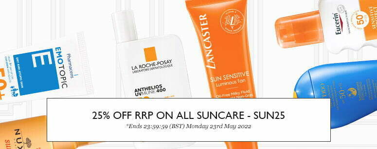 25% off all products within the sun care category at Escentual