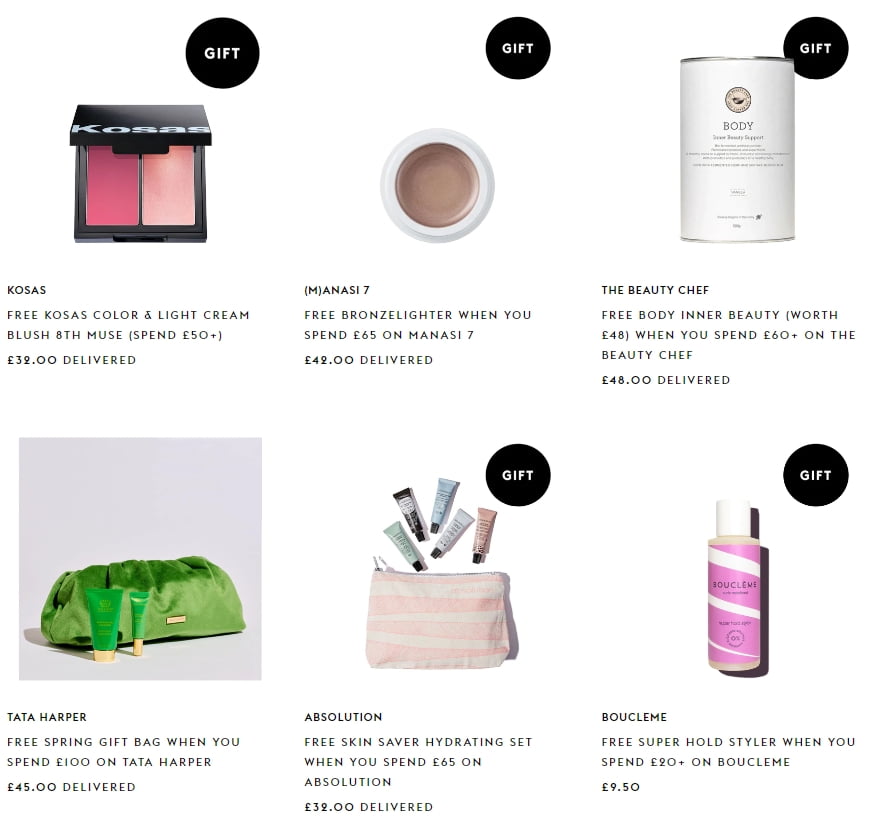 New gift with purchase offers at Content Beauty