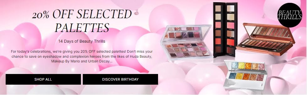Cult Beauty offers 20% off selected Palettes