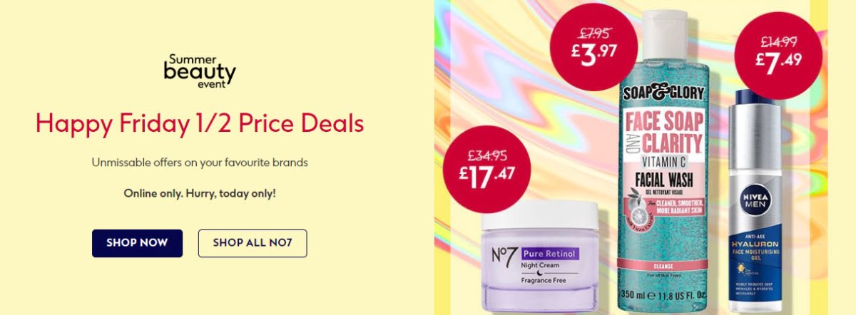 1/2 Price Fridays at Boots