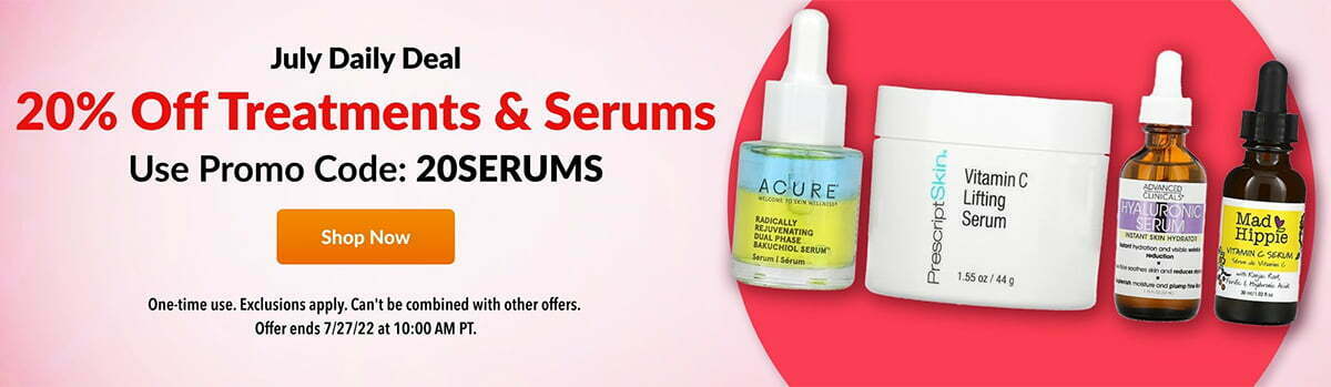 20% off Treatment and Serums at iHerb