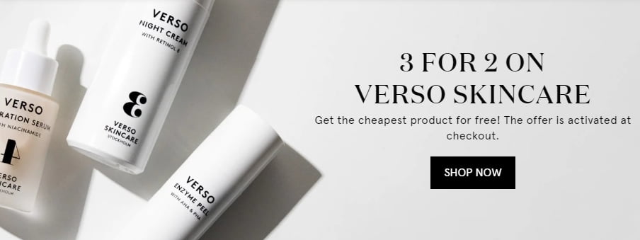 3 for 2 on Verso Skincare at Skin City