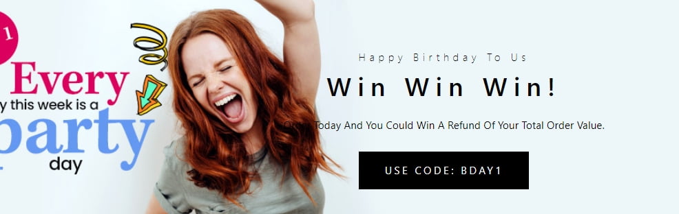 Happy Birthday to allbeauty - order today and you could win a refund of your total order