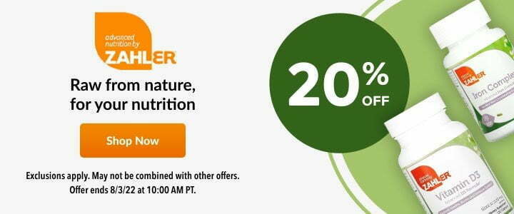 20% off Zahler Vitamins & Supplements at iHerb