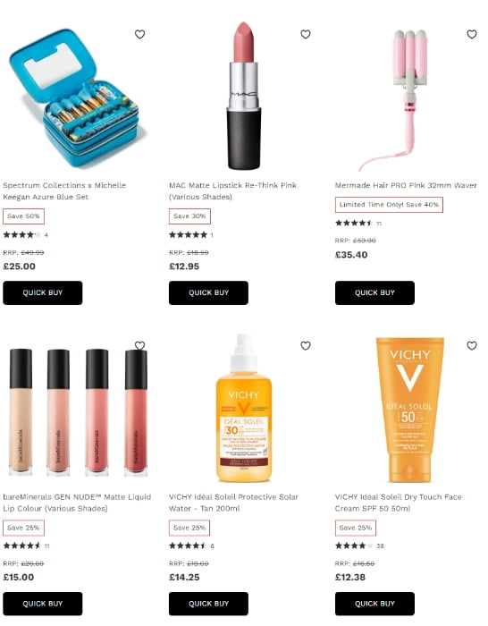 Up to 50% off selected products at Lookfantastic