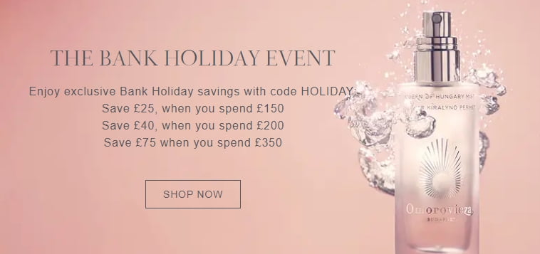 Save £25 when you spend £150, Save £40 when you spend £200, Save £75 when you spend £350 at Omorovicza