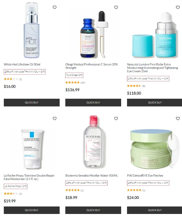 26% off selected products at Skinstore