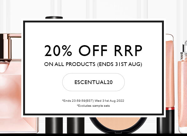 20% off RRP on all products at Escentual