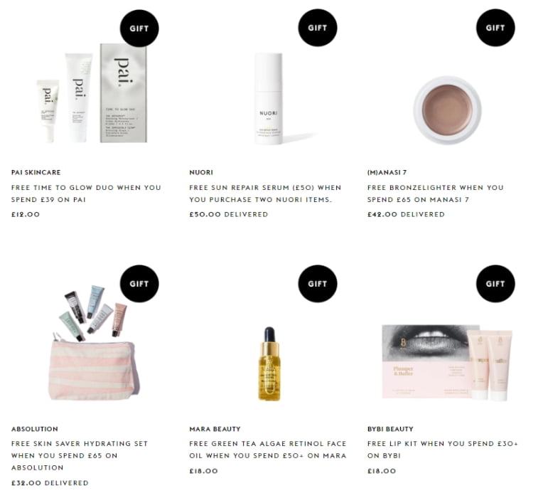 New gift with purchase offers at Content Beauty & Wellbeing