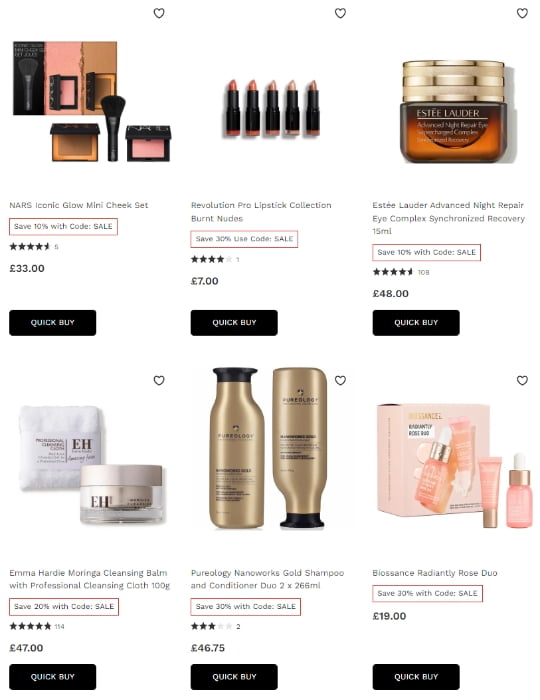 Up to 30% off selected products at Lookfantastic