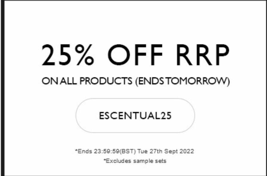 25% off RRP on all products