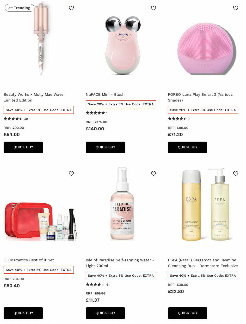 Up to 40% off selected products at Lookfantastic