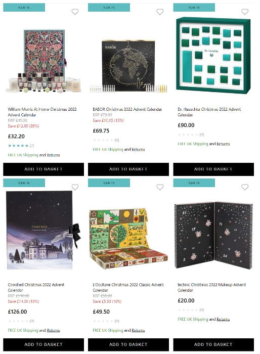 Extra 20% off advent calendars at Allbeauty
