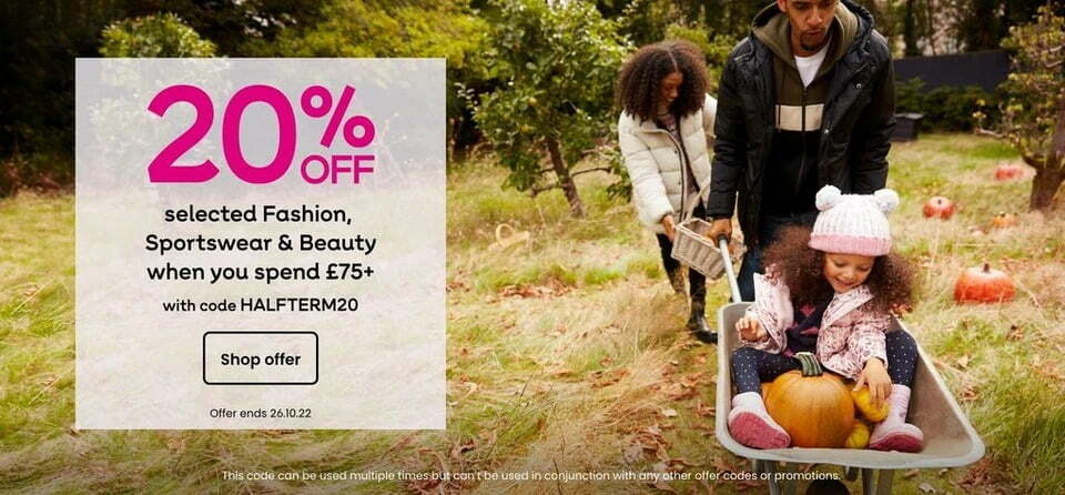 20% off selected Fashion Sportswear & Beauty at Very