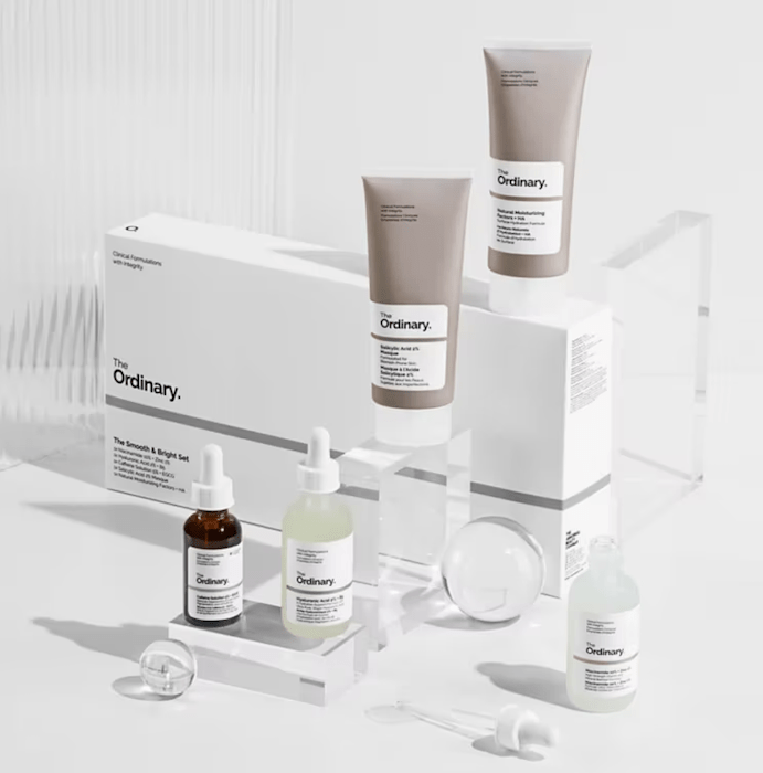 Boots x The Ordinary The Smooth & Bright Set, 5 Piece Gift Set.