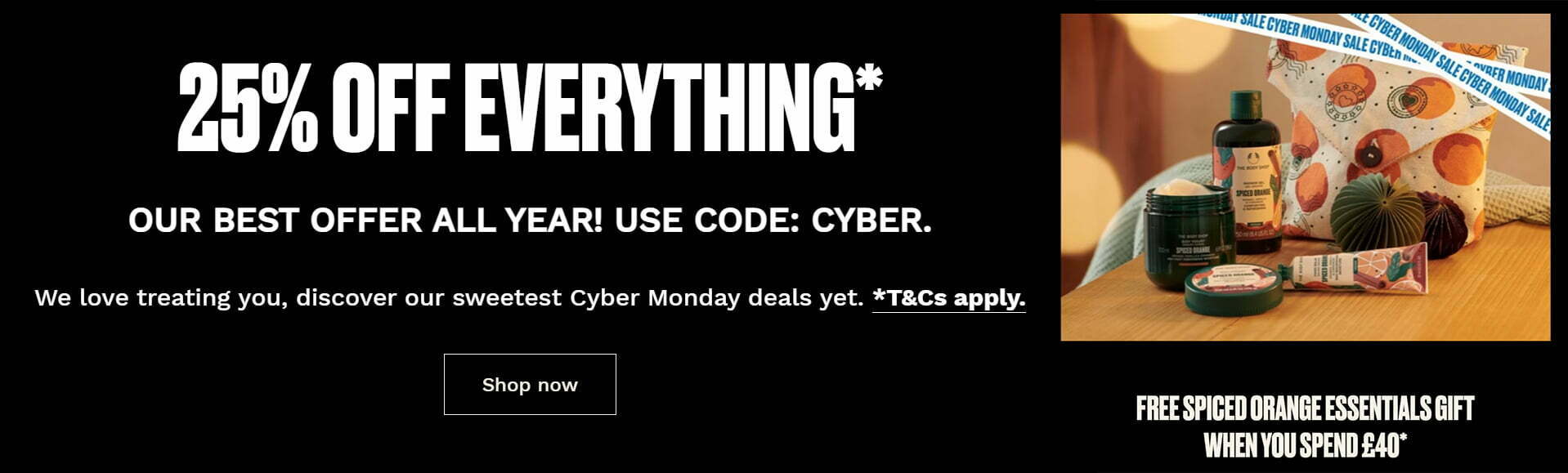 Cyber Monday at The Body Shop: 25% off