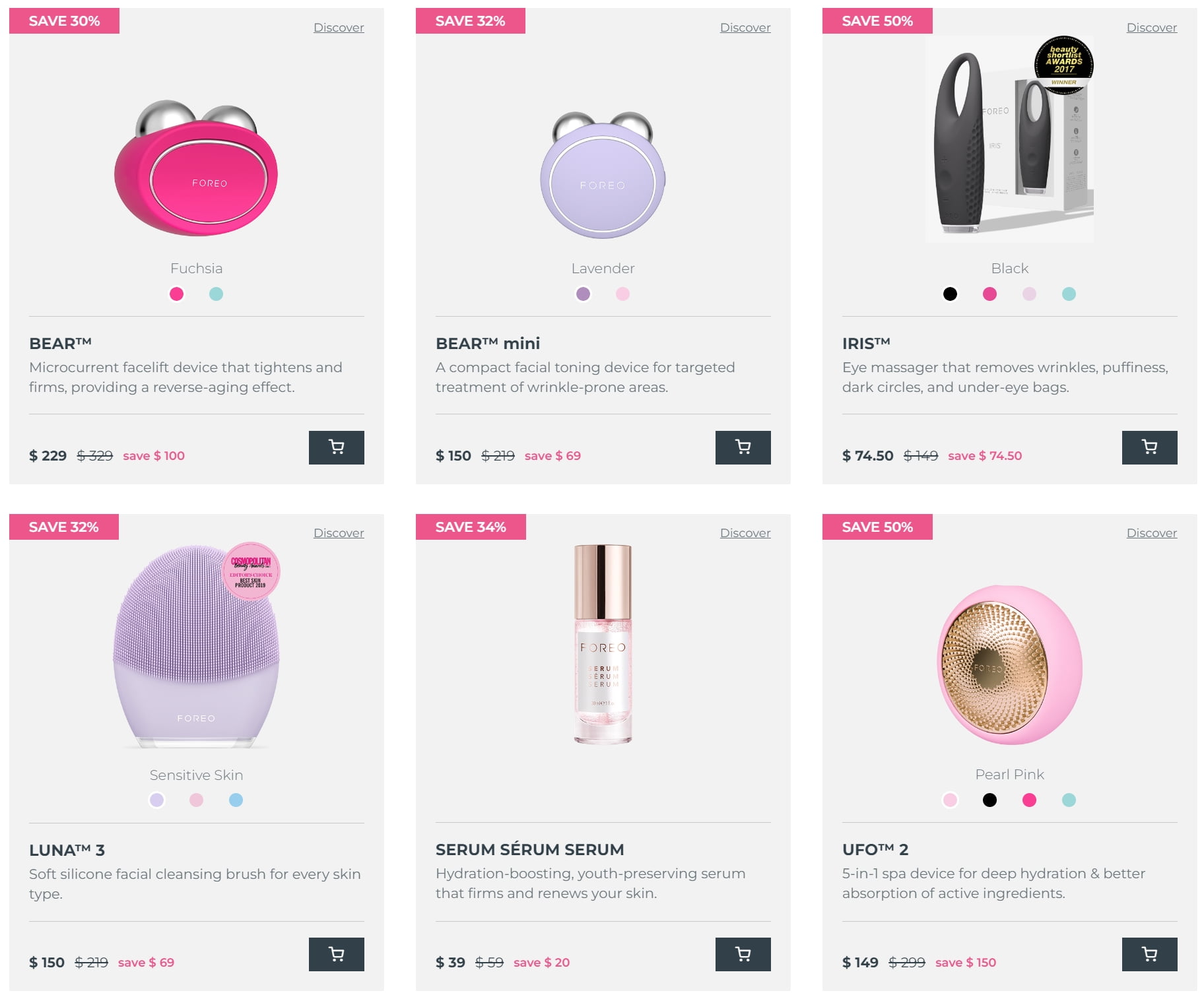 Up to 50% off selected at FOREO