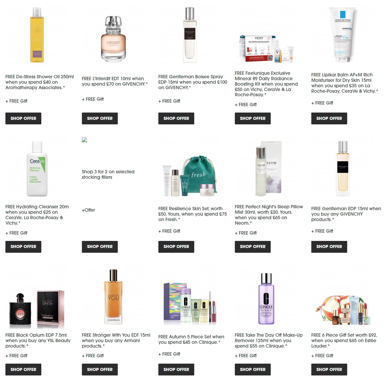 New gift with purchase offers at Sephora UK