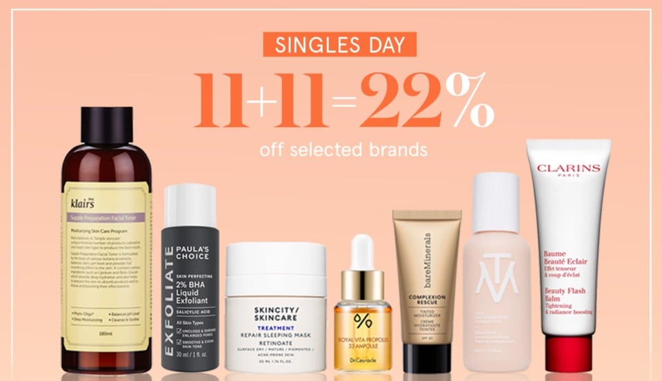 22% off selected brands at Skincity
