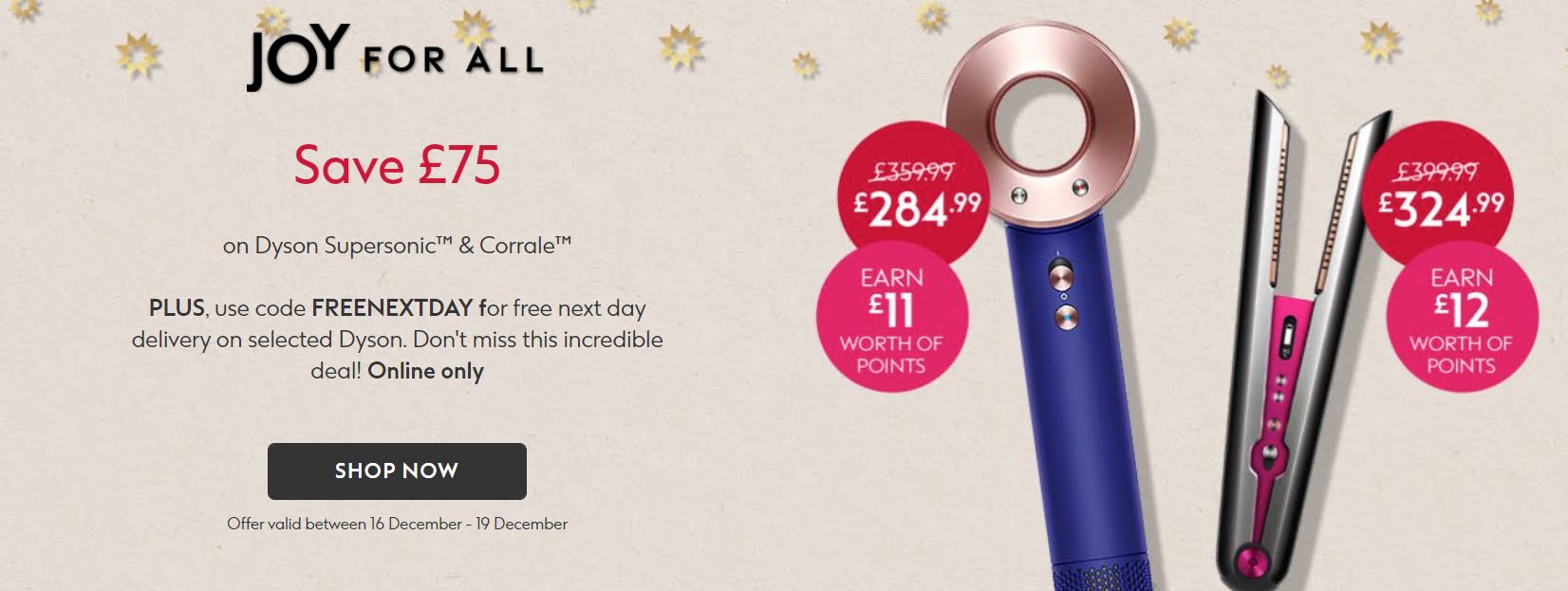 Save £75 on the Dyson Supersonic and Corrale at Boots