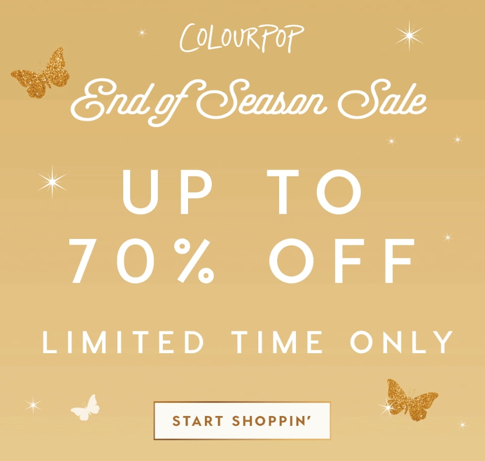 Up to 70% off Sale at ColourPop