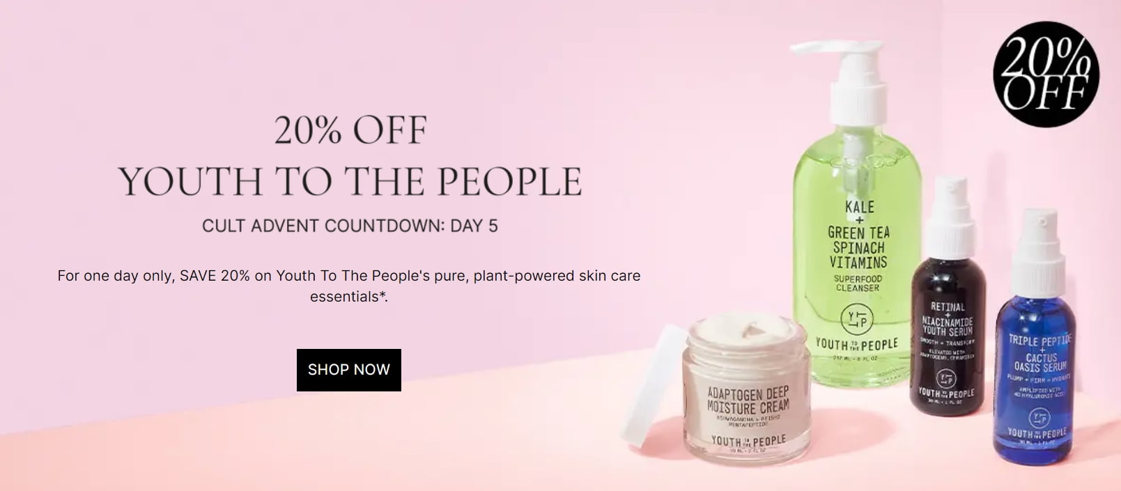 Cult Beauty Advent Countdown Day 5: 10% off Youth to the People