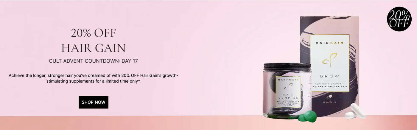 Cult Beauty Advent Countdown Day 17: 20% off Hair Gain