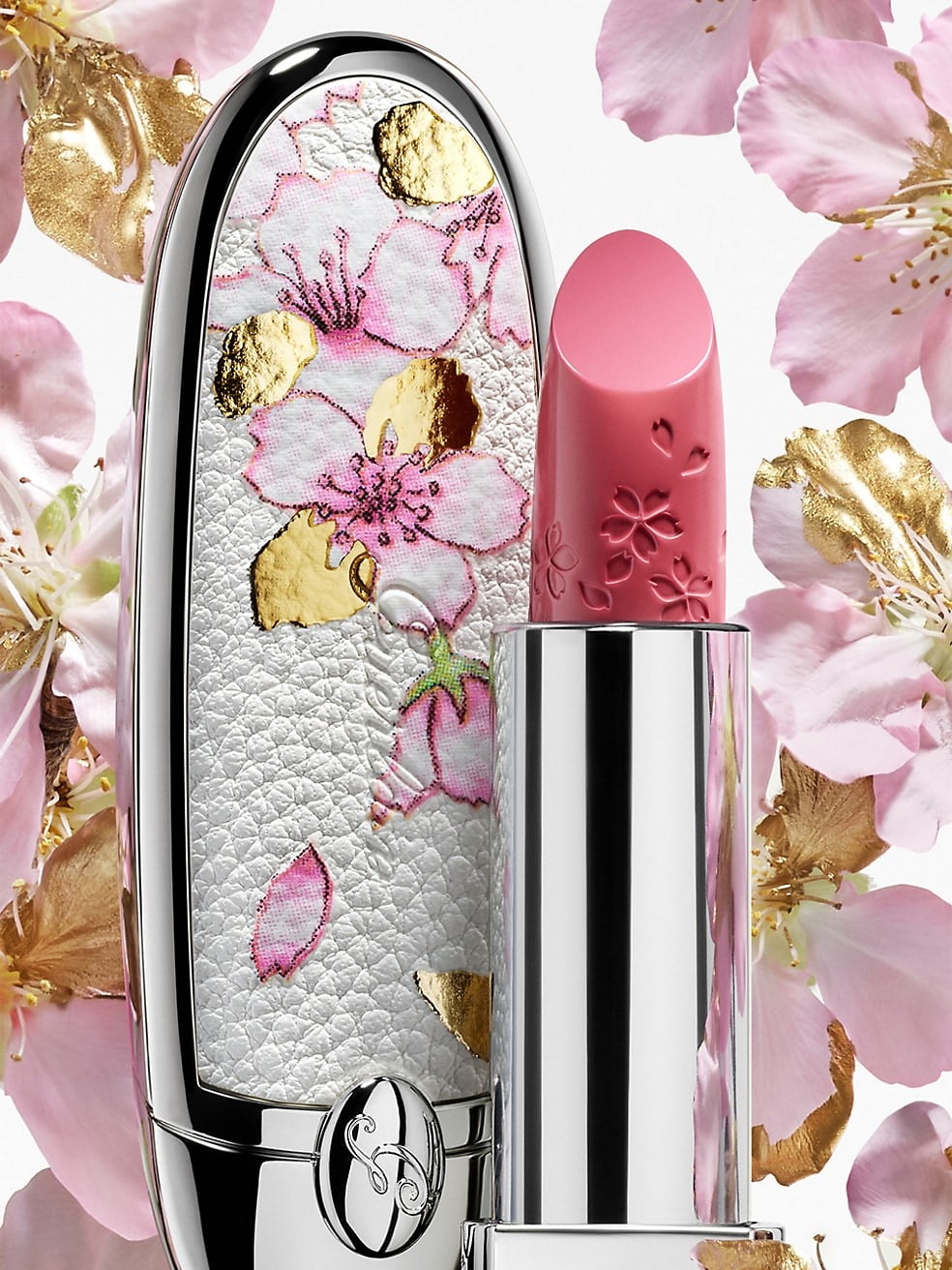 Guerlain Rouge G Customizable Cherry Blossom Lipstick Case from the Lunar New Year Collection