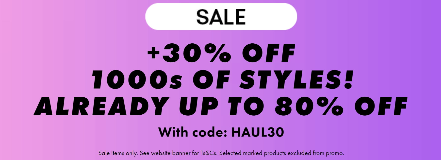 Up to 80% off sale at ASOS + an extra 30% off