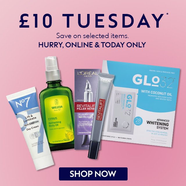 £10 Tuesday at Boots