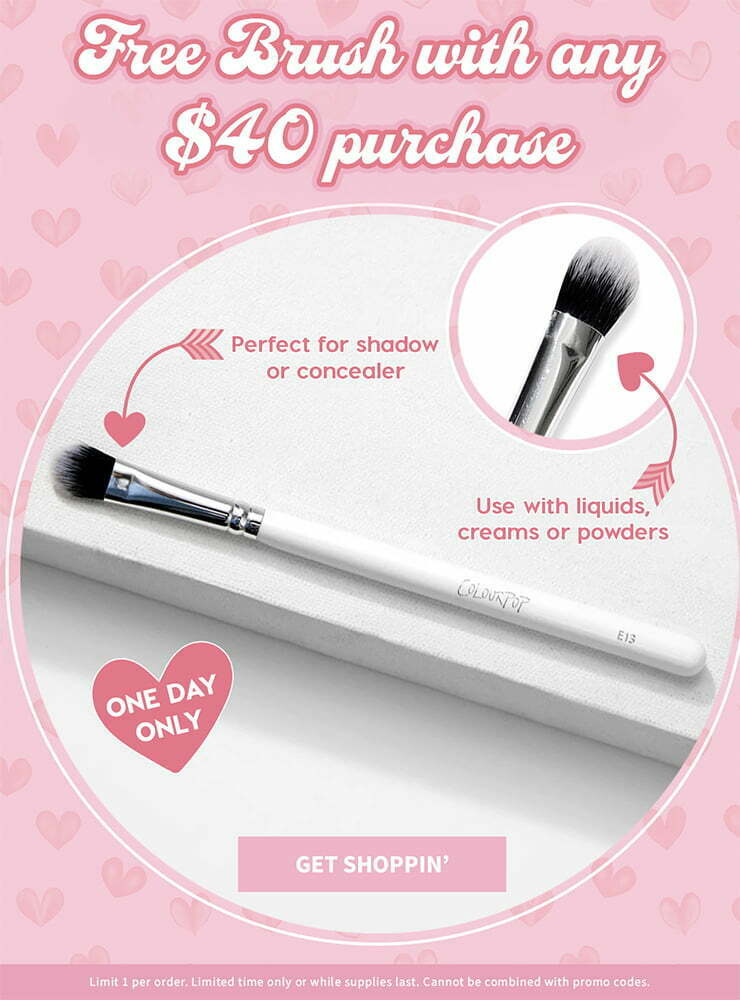 Free Makeup Brush with any $40 order at ColourPop