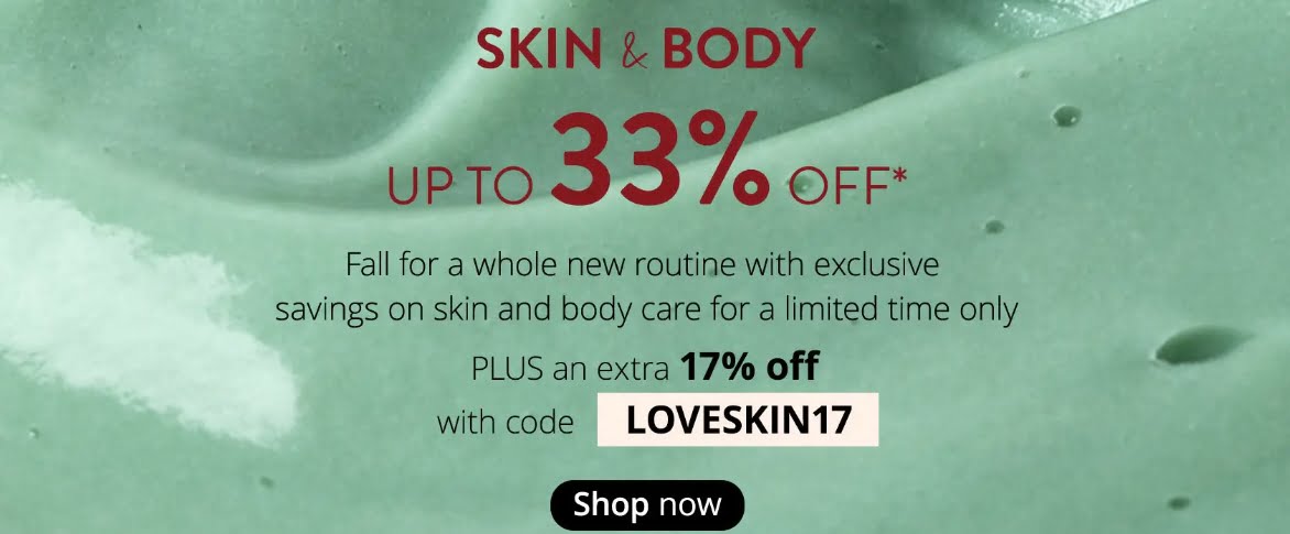 Up to 33% off Skin & Body at Feelunique ROW