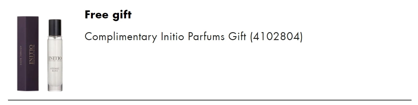 Complimentary Initio Parfums gift when you spend over £200 on the brand