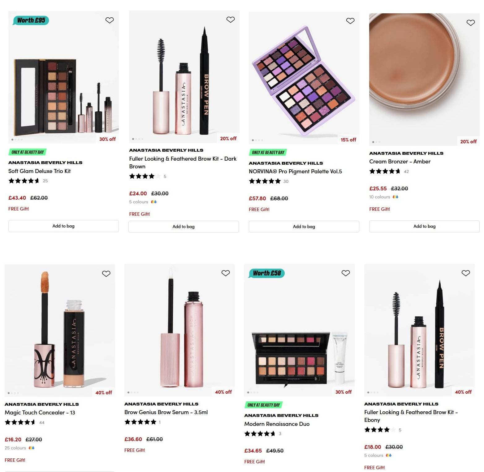 Up to 40% off Anastasia Beverly Hills at BEAUTY BAY