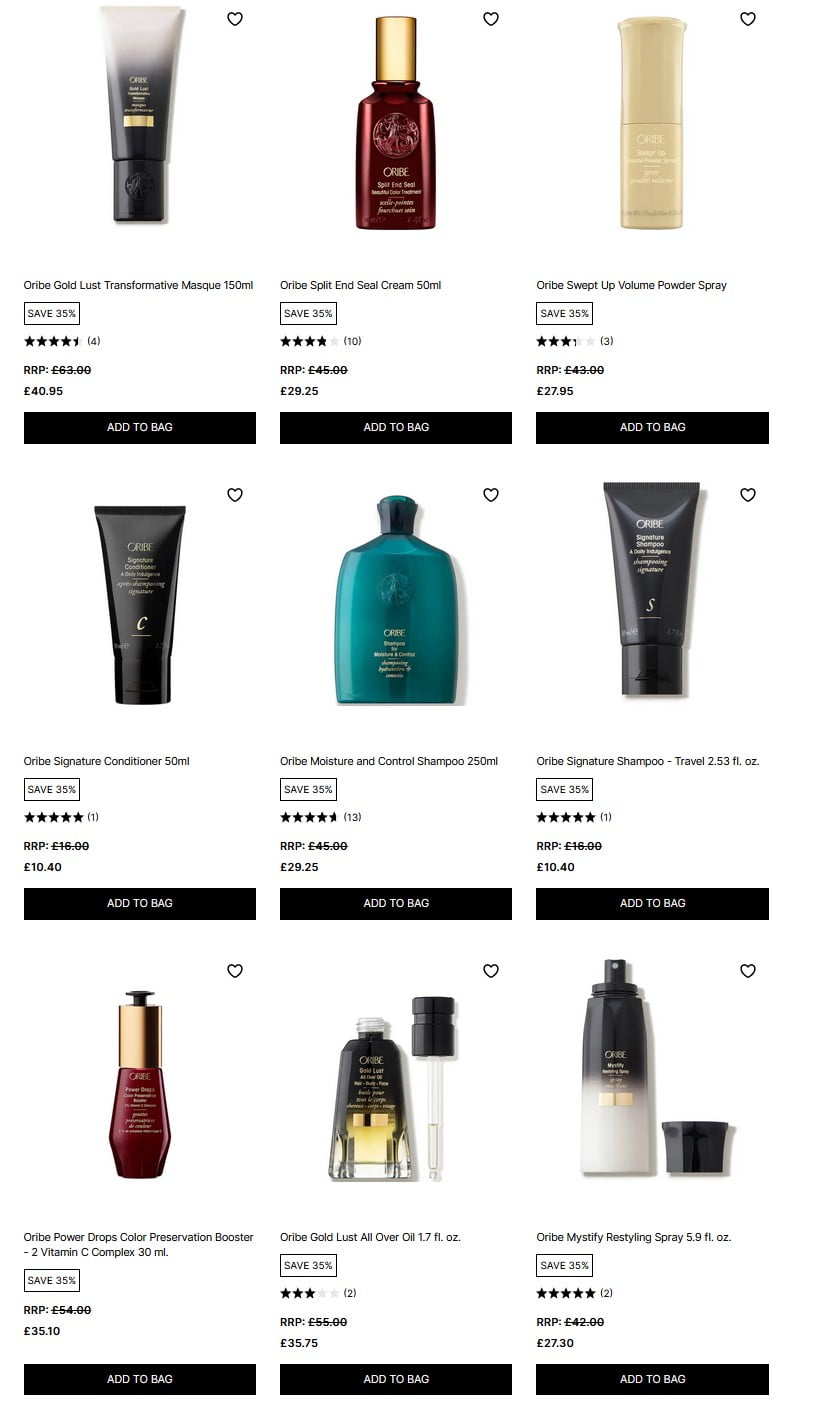 Up to 35% off Oribe at Cult Beauty