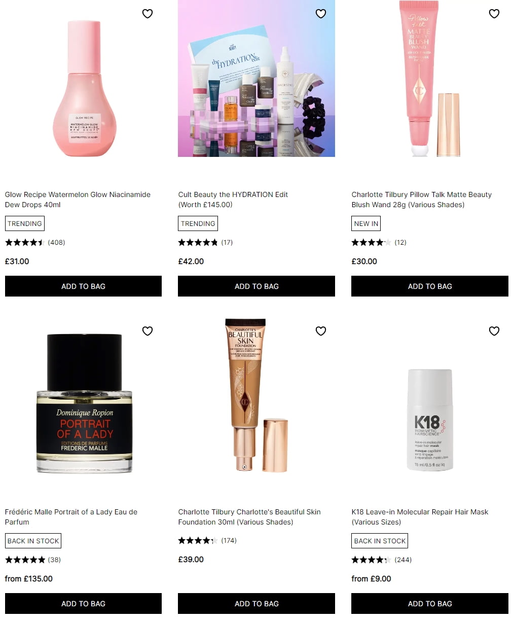Double status points at Cult Beauty