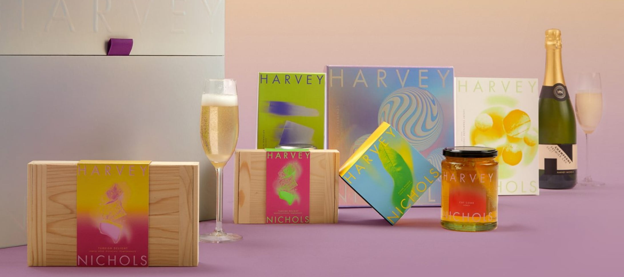 Free delivery on selected luxury hampers and giftboxes at Harvey Nichols