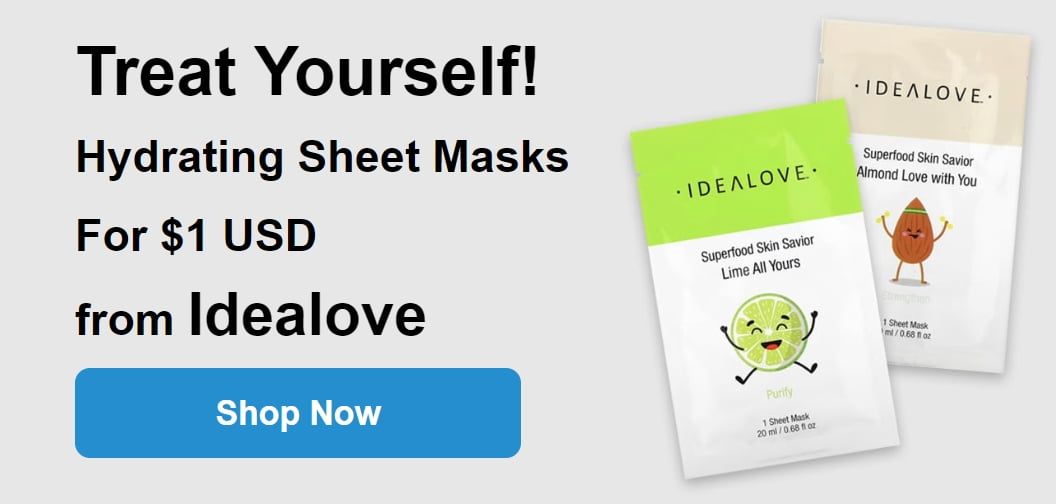 Idealove Hydrating Sheet Masks for $1 at iHerb