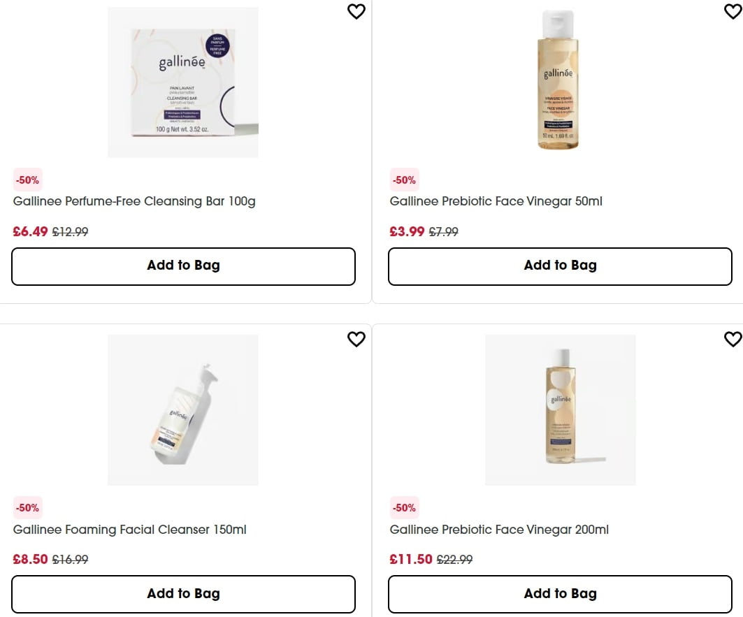Up to 50% off selected Gallinee at Sephora UK