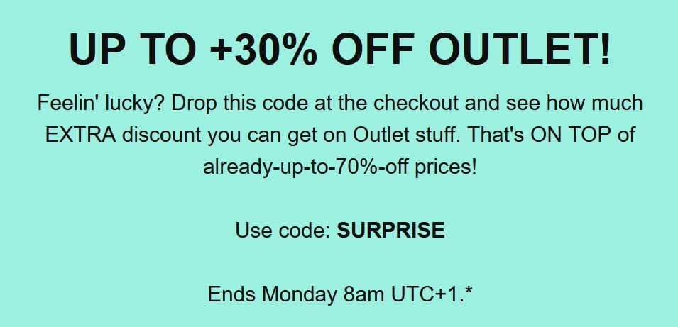 Outlet: up to +30% off at ASOS