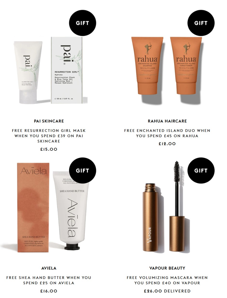  New gift with purchase offers at Content Beauty & Wellbeing
