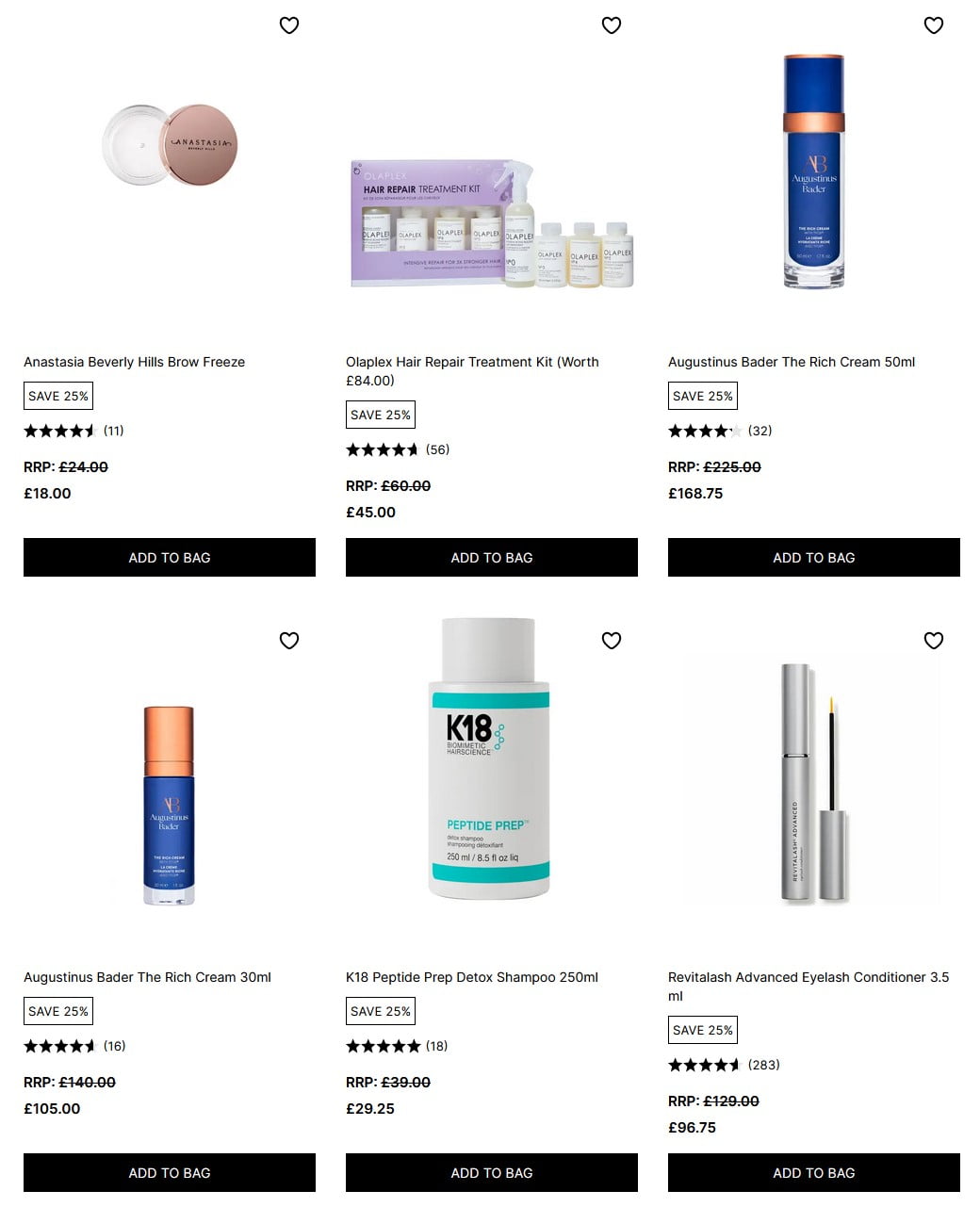 25% off selected products at Cult Beauty