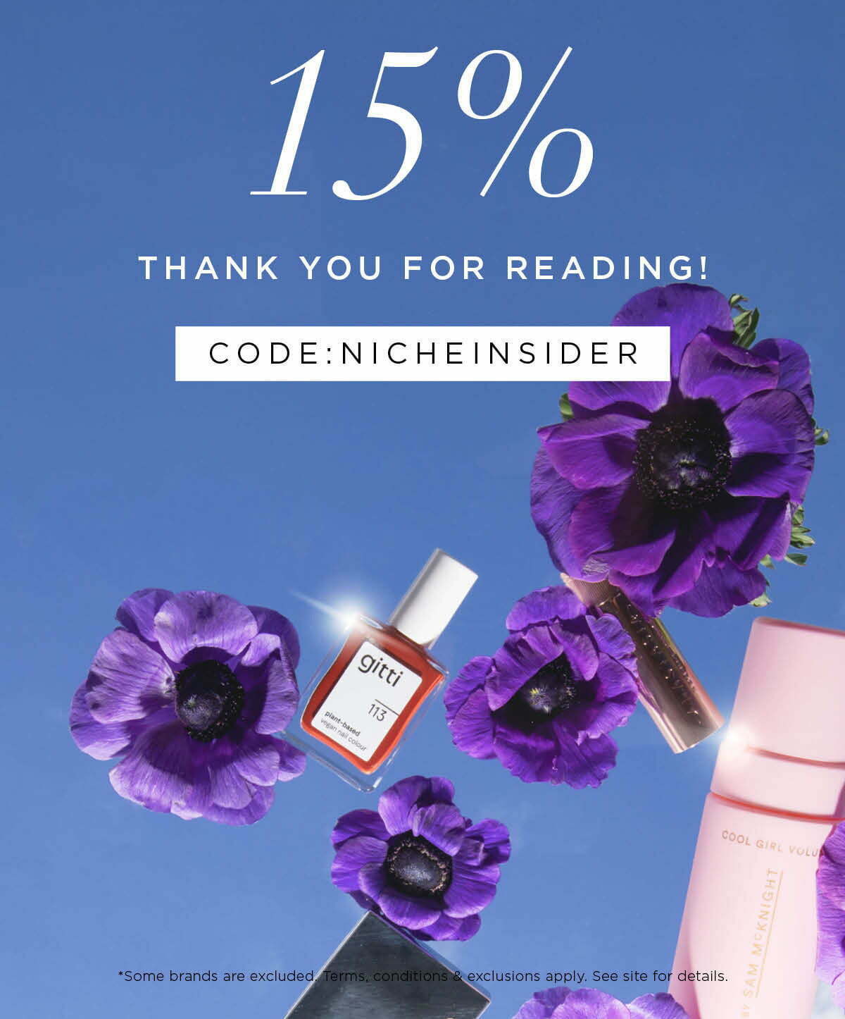 15% off selected at Niche Beaut