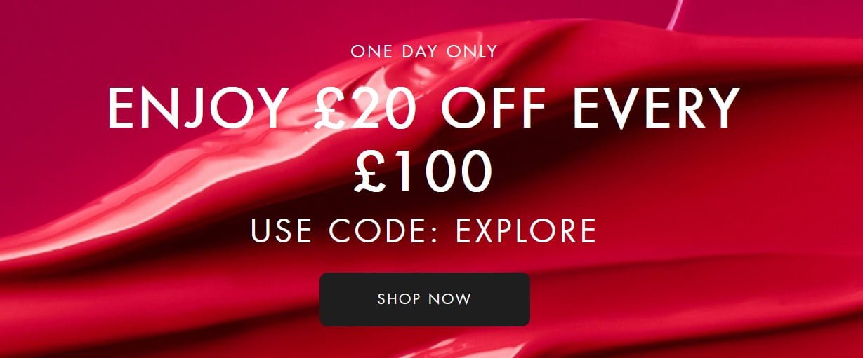 £20 off every £100 spend at Space NK