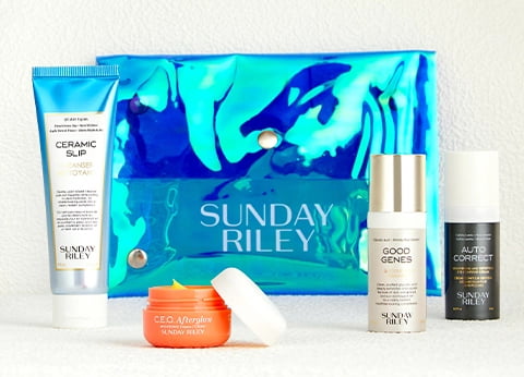 Free Sunday Riley Blue Bag Gift (worth over £65) when you spend over £100 on 2 or more Sunday Riley products at Harvey Nichols