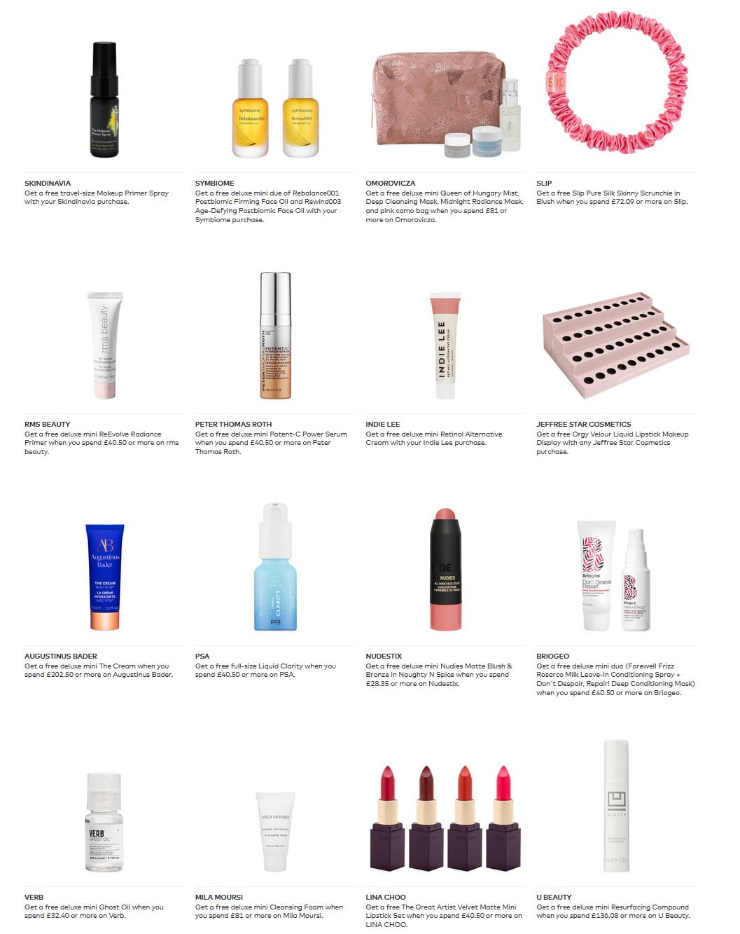 Gft with purchase offers at Beautylish