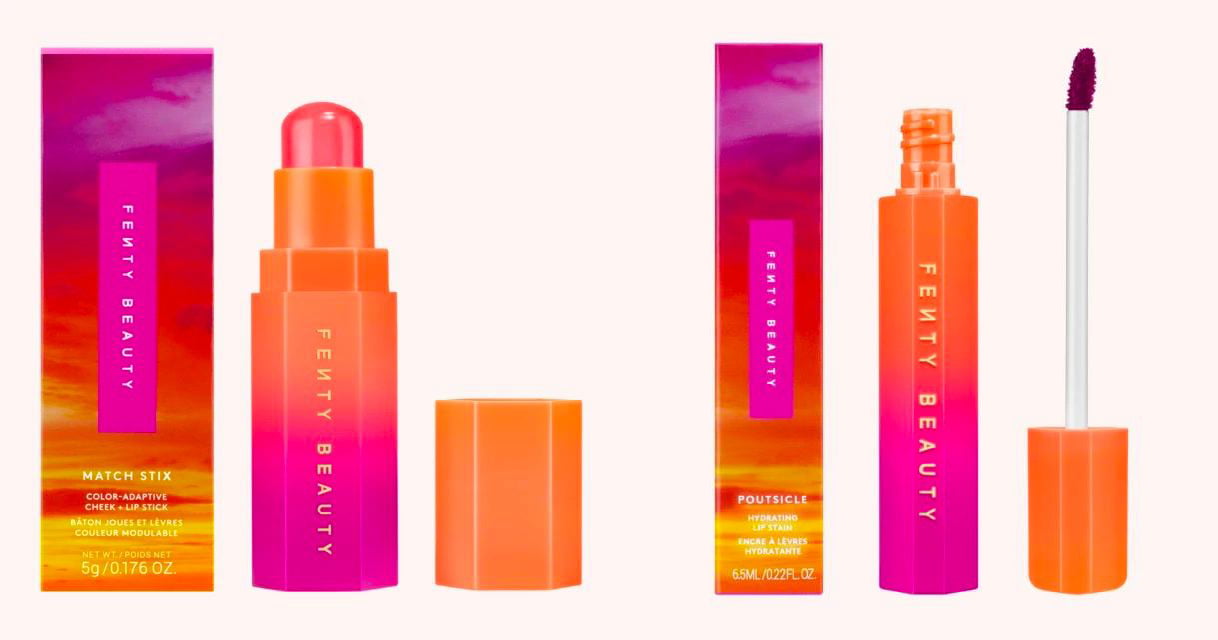 Fenty Beauty has announced the Match Stix Cheek + Lip - Limited Edition Strawberry Pop and the Poutsicle Hydrating Lip Stain - Limited Edition Gem And I.